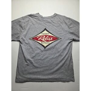 Tommy Bahama Mens Gray Relax Graphic T Shirt M Medium Short Sleeve Cotton Blend